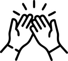 Bokeh Close Up of Hands High Fiving After Meeting vector