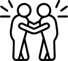 Abstract digital art of two friends supporting each other emotionally vector