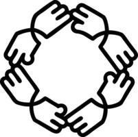 Abstract Close up of Team Handshake Circle vector