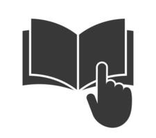 Instruction manual reading logo sign. Diary text study page. Open book catalog icon symbol shape. illustration image. Isolated on white background. vector