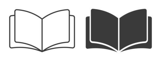 Open book catalog icon symbol shape. Instruction manual reading logo sign. Diary text study page. book pages illustration image. Isolated on white background. vector