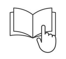 Open book catalog icon symbol shape. Instruction manual reading logo sign. Diary text study page. illustration image. Isolated on white background. vector