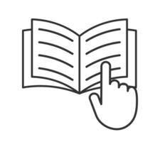flat style Open book catalog icon symbol shape. Instruction manual reading logo sign. Diary text study page. illustration image. Isolated on white background. vector