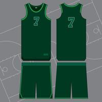 basketball jersey mockup template uniform front view and back view vector