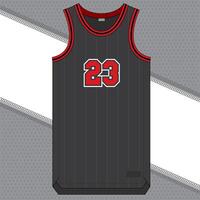 basketball jersey in black and red color front view vector