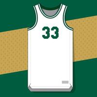 White basketball jersey single view front vector