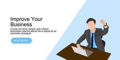 Improve business skill creative web design vector