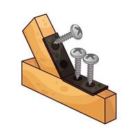 three bolts will be embedded in the wood vector