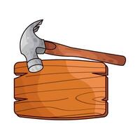 board and hammer vector