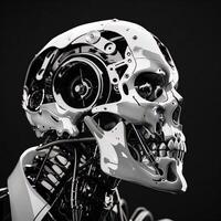robotic human droid. futuristic ammour. robot. technology in future. photo