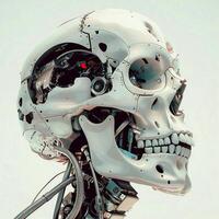 robotic human droid. futuristic ammour. robot. technology in future. photo