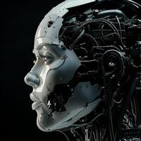 robotic human droid. futuristic ammour. robot. technology in future. photo