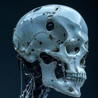 robotic human droid. futuristic ammour. robot. technology in future. photo