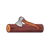 chop wood using an axe vector