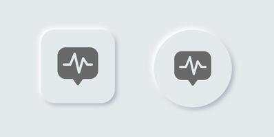 Frequency solid icon in neomorphic design style. Radio signs illustration. vector