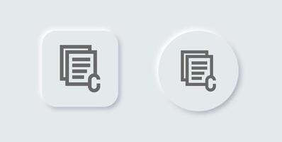 Audio recorder line icon in neomorphic design style. Sound signs illustration. vector