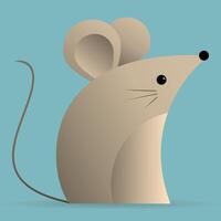 Cute Mouse with Light Cyan Background. vector