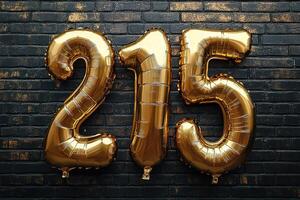 A large number of balloons, each with a number on it photo