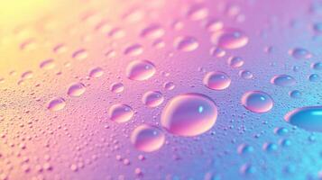 Abstract background of oil drops floating in water macro shot forming a colorful rainbow pattern photo