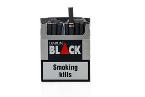 Gaziveren Cyprus -05.12.2024 Cigarette pack displayed with a health warning showcasing the risks of smoking highlighted prominently photo