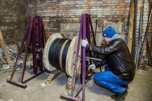 Cross section of high-voltage cable High quality photo