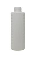 Clear plastic bottle stands tall against a white background, ready for a new purpose or creative project ahead photo