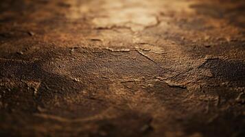 Close up of a brown surface with a lot of texture. The surface is rough and uneven, giving it a rugged appearance. Concept of ruggedness and toughness photo