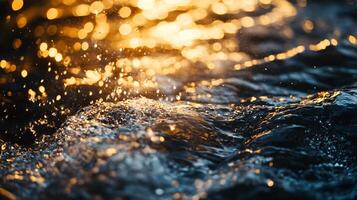 The water is blue and has a lot of bubbles. The bubbles are small and scattered throughout the water photo