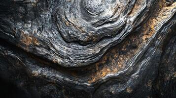 Close up of a rock with a lot of texture and a lot of brown and black. The rock is very rough and has a lot of detail photo