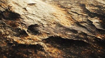 Rocky surface with a few small waves. The image has a moody and mysterious feel to it photo