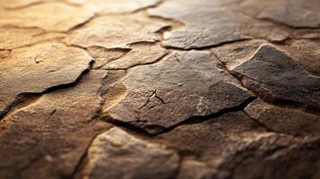 The image is of a rocky surface with a lot of cracks and crevices. The texture of the surface is rough and uneven, giving it a rugged appearance. Scene is one of ruggedness and toughness photo