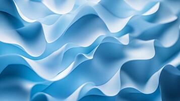 The image is a blue and white wave with a lot of detail. The blue and white colors create a calming and serene mood. The wave appears to be made of paper, giving it a delicate and intricate texture photo