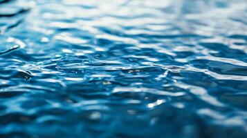 The water is calm and still, with ripples forming on the surface. The blue color of the water is soothing and peaceful, creating a sense of tranquility photo