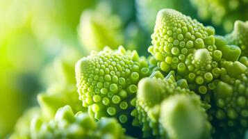 Close up of a green plant with many small green leaves. The leaves are very small and have a lot of points photo