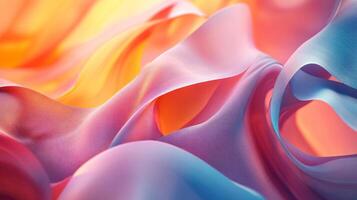 Colorful, abstract image of a piece of fabric with a rainbow of colors. The image has a dreamy, whimsical feel to it, as if it were a painting or a piece of art. The colors are vibrant photo