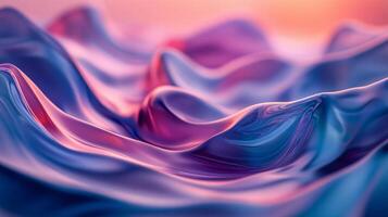 Blue and purple wave with a purple and pink background. The wave is very smooth and has a very calming effect photo