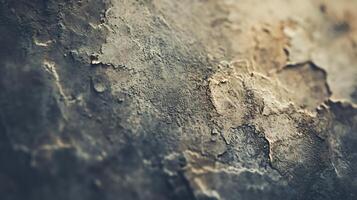 Close up of a rock with a lot of dirt and dust on it. The rock is rough and uneven, with a lot of texture. Scene is one of ruggedness and natural beauty photo