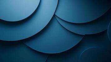 Blue background with circles of different sizes. The circles are all blue and are arranged in a way that creates a sense of depth and movement. Scene is calm and serene, with the blue color photo