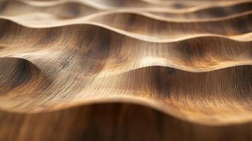 The image is of a wooden surface with a wave pattern. The wood grain is visible and the surface appears to be textured. The image has a warm and natural feel to it, evoking a sense of calm photo