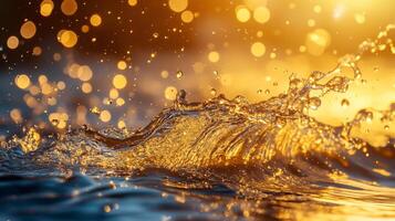 The water is splashing and creating a beautiful, sparkling effect. The water is reflecting the light and creating a sense of movement and energy photo