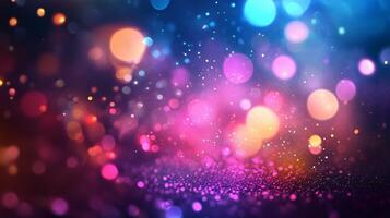 Colorful background with many small dots. The dots are of different colors and sizes. The background is a mix of blue, purple, and pink. The dots are scattered all over the background photo