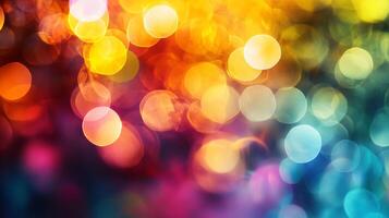 Colorful background with many circles of different colors. The circles are of different sizes and are scattered throughout the image. Scene is vibrant and lively photo