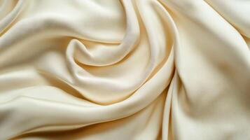 White fabric with a pattern that looks like it has been cut into pieces. The fabric is rolled up and has a wrinkled appearance photo