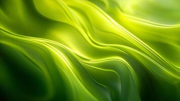 Green fabric with a wavy pattern. The fabric is green and has a shiny appearance. The image has a calming and soothing effect photo