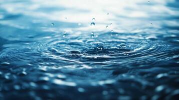 Drop of water falls into a large body of water. The water is calm and still, with no ripples or waves. The drop of water is small and insignificant, yet it creates a ripple effect in the water photo
