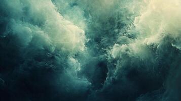 Cloudy sky with a splash of green. The sky is filled with clouds and the color green is present in the sky photo