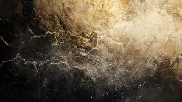 Black and gold background with a splash of white. The black and gold colors give the image a sense of depth and texture. The white splash adds a sense of movement and energy to the scene photo