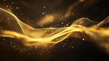 Gold wave with a lot of sparkles. The wave is very long and it looks like it is moving photo
