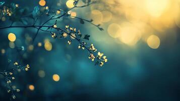 Branch of a tree with leaves and a sun in the background. The sun is shining on the leaves, creating a warm and peaceful atmosphere photo
