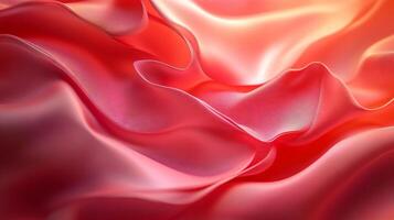 Red fabric with a wave pattern. The wave pattern is made up of small lines that are scattered throughout the fabric. The fabric appears to be made of a synthetic material photo